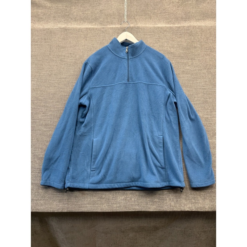 Croft & Barrow Extra Soft Arctic Fleece Jacket Mens Large Blue Quarter Zip